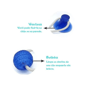 Brinquedo Mordedor Interativo Corda Com Ventosa Fix Ball