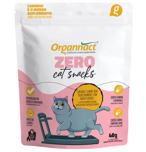 Petisco Organnact Zero Cat Snacks Para Gatos 40gr