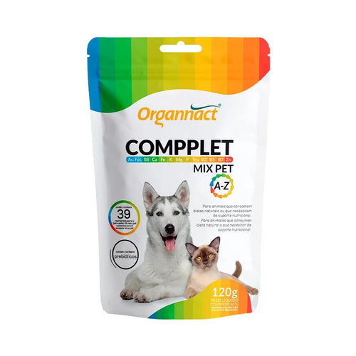 Suplemento Organnact Compplet Mix A-Z para Cães e Gatos - 120g