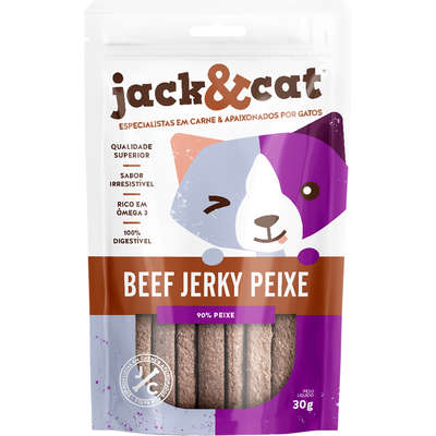 Bifinho Jack&Pup Beef Jerky Peixe para Gatos