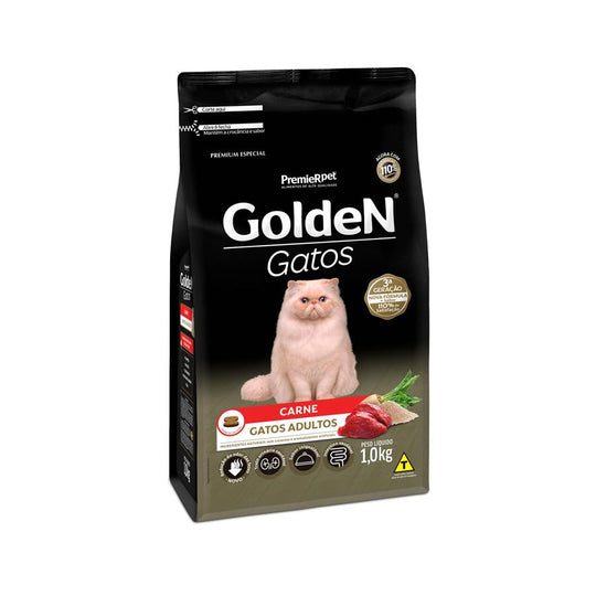 Ração Golden para Gatos Adultos Sabor Carne - Petily