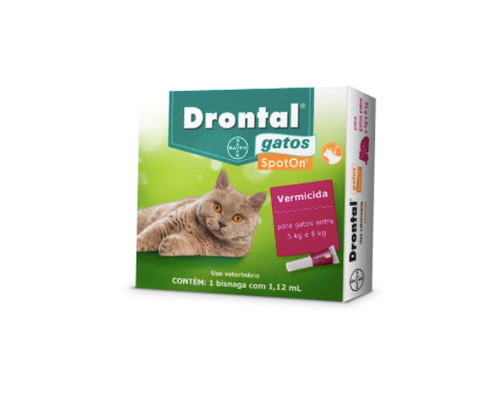 Medicamento Drontal Gatos SpotOn 1,12ml - entre 5kg e 8kg