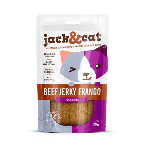 Petisco Jack&Cat Beef Jerky Frango para Gatos 30g
