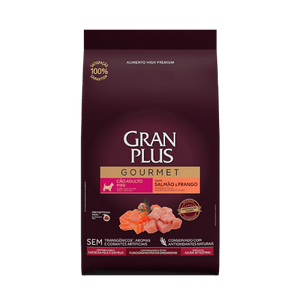 Ração GranPlus Gourmet Cães Adultos Mini Salmão e Frango - 3 kg