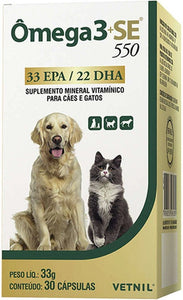 Suplemento Vitamínico Vetnil Omega 3 + SE 550 para Cães e Gatos