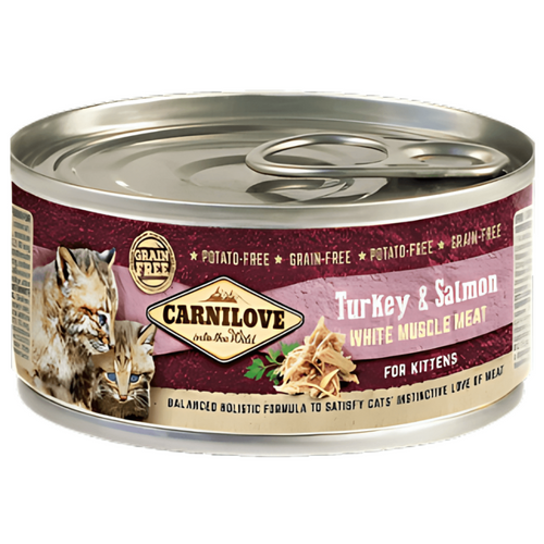 Patê Lata Gatos Peru & Salmão Para Gatos Filhotes 100g - Carnilove