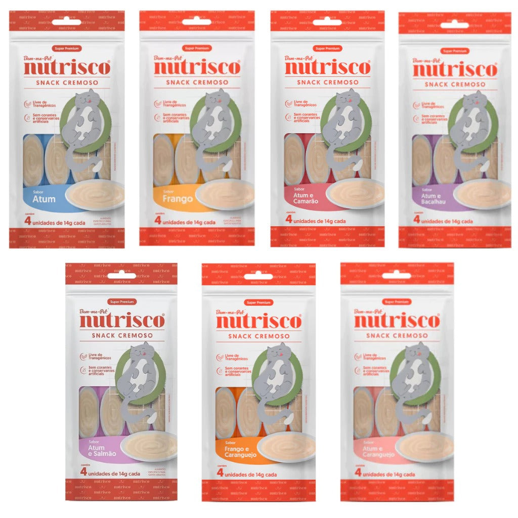 Petisco Cremoso Nutrisco para Gatos – Vários Sabores e Quantidades 56g