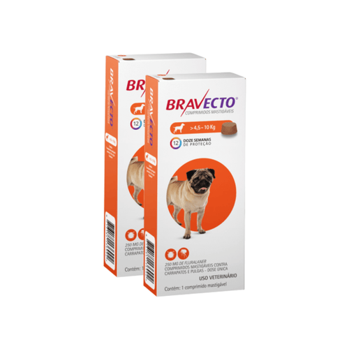 KIT - 2 Antipulgas e Carrapatos Bravecto MSD para Cães de 4,5 a 10 kg