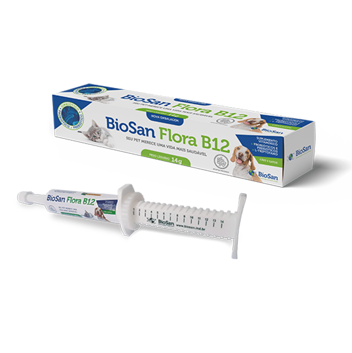 Suplemento Biosan Flora B12 para Cães e Gatos
