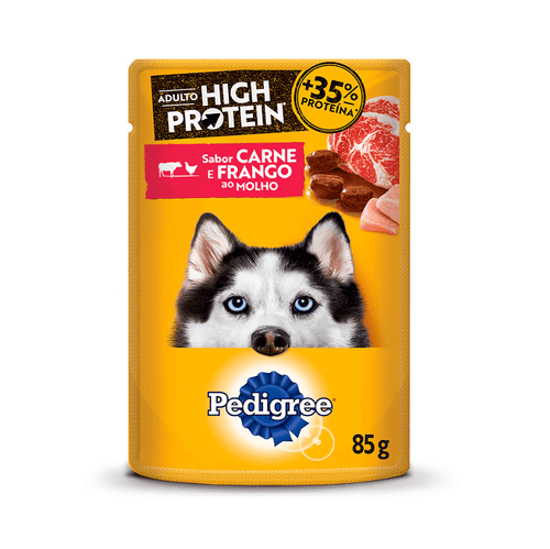 Pedigree Ração Úmida Pedigree High Protein Cães Adultos Carne e Frango 85g