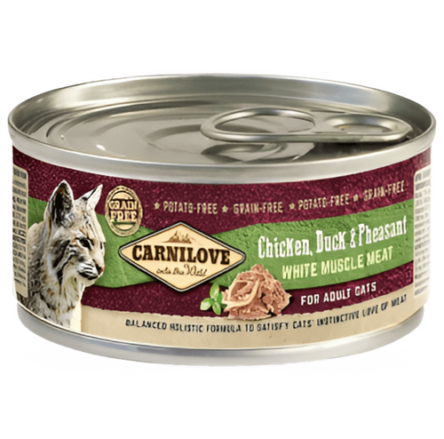 Patê Lata para Gatos Frango, Pato & Faisão 100g - Carnilove