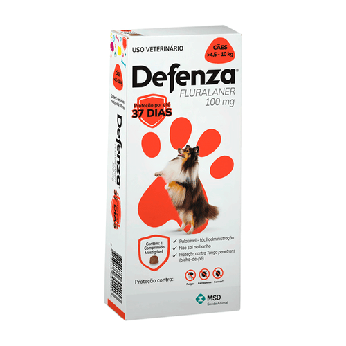 Defenza Antipulgas e Carrapatos para Cães de 4,5 a 10kg 1 comprimido