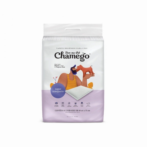 Tapete Higiênico Chamego 60x55cm – 30 Unidades | Compacto Pequeno