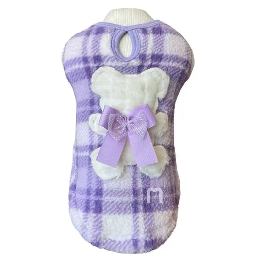 Capa Xadrez Urso Lilas Tamanho:P