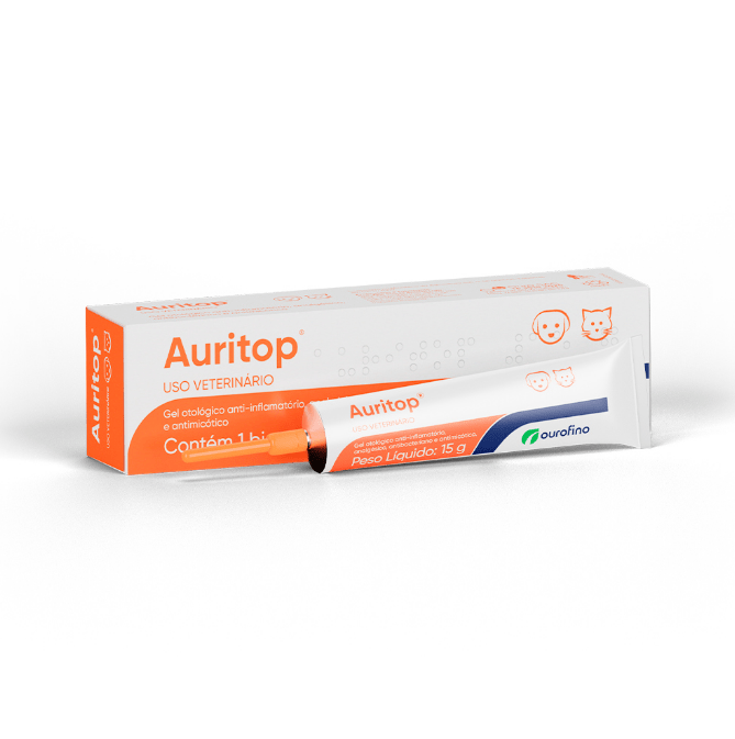 Auritop Ourofino Gel Otológico para Cães e Gatos - 15g