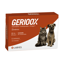 Carregar imagem no visualizador da galeria, Gerioox Antioxidante Condroprotetor e ômega 3 para Cães e Gatos - 10 comprimidos - CARTELA AVULSA