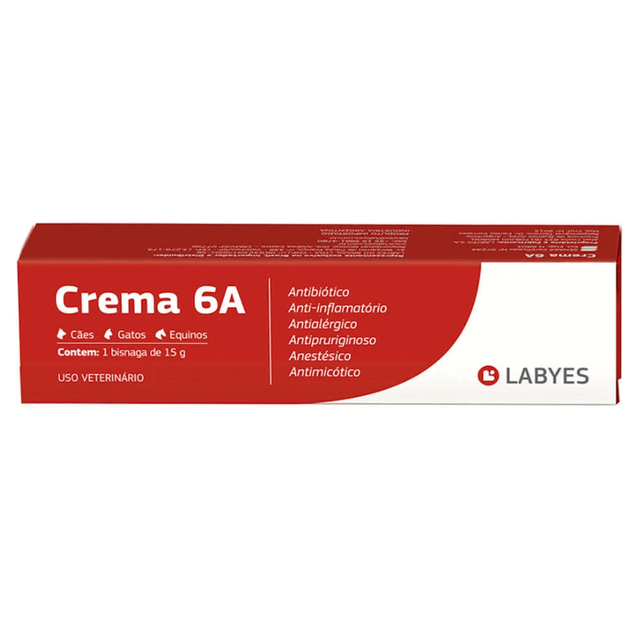 Crema 6A Pomada Dermatológica - Dermatite Alergia Lesoes na Pele - Labyes