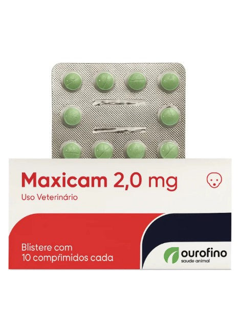 Maxicam Ourofino 2mg 10 Comprimidos - Meloxicam 2mg