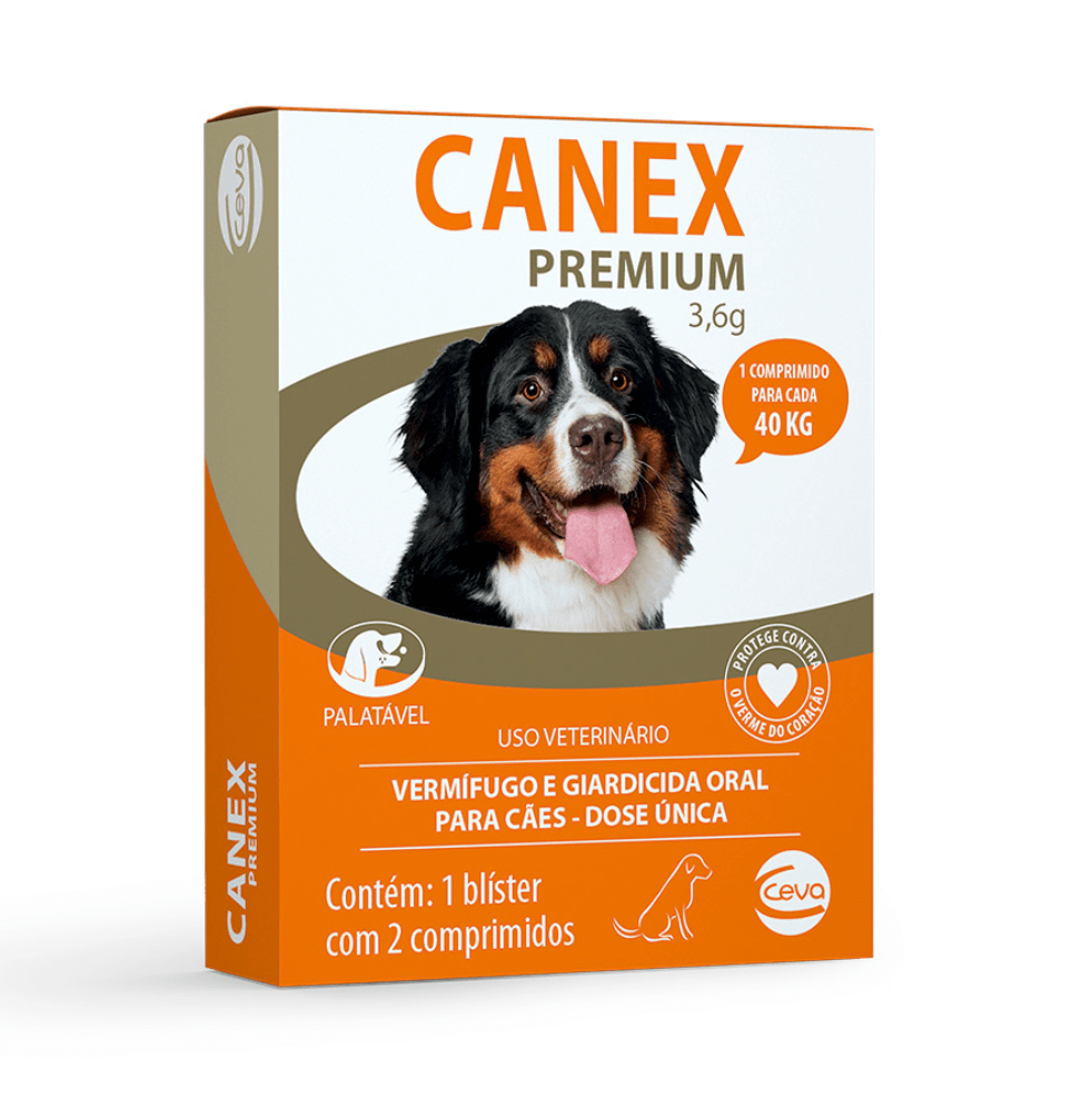 Vermífugo Ceva Canex Premium 3,6g - 2 Comprimidos