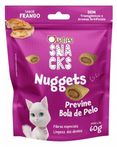 Snack Quatree Nuggets para Gatos Adultos Sabor Frango Bola de Pelo - 60g