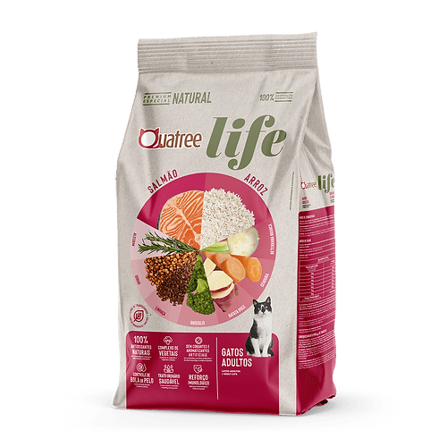 Ração Quatree Life Gatos Adultos Salmão e Arroz