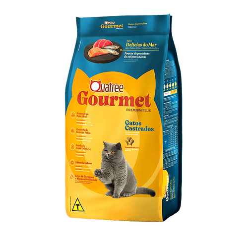 Ração Quatree Gourmet Gatos Castrados Delícias de Mar