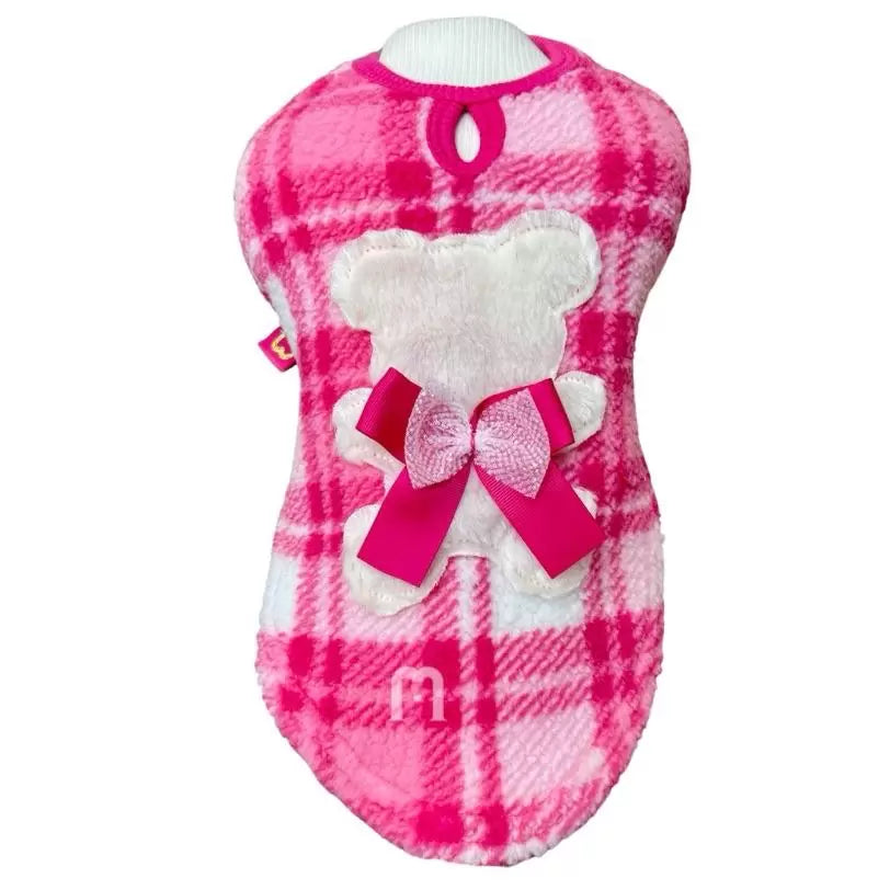 Capa Xadrez Urso Pink