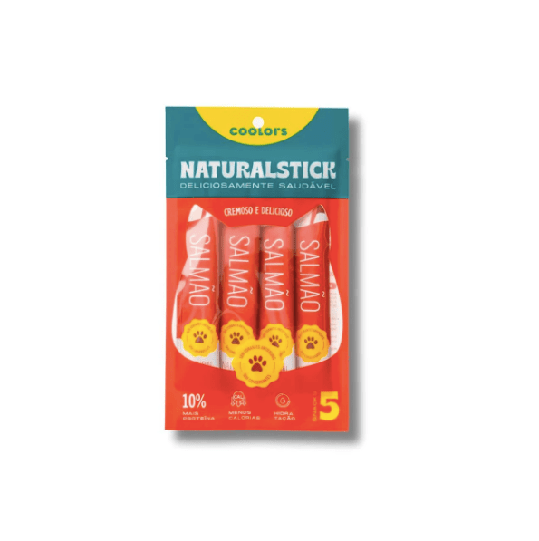 Petisco Natural Coloors Stick - Sabor Salmão - Pacote 5 unidades