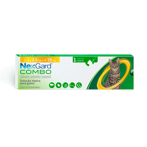 Nexgard Combo Antipulgas, Sarna e Vermífugo para Gatos de 2,5 a 7,5 kg 1 aplicador