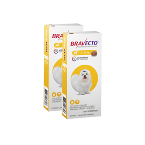 KIT - 2 Antipulgas e Carrapatos Bravecto MSD para Cães ATÉ 4,5kg