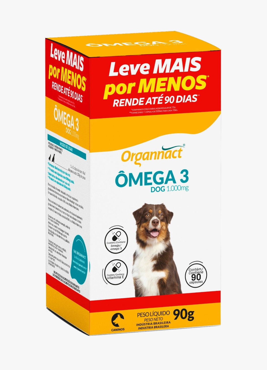 Suplemento Omega 3 Dog 1000mg Organnact 90g - 90 Comprimidos (Leve mais por menos)