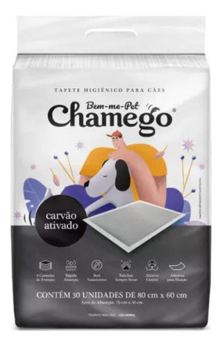 Tapete Higiênico Chamego com Carvão Ativado 80X60cm - 30 unidades