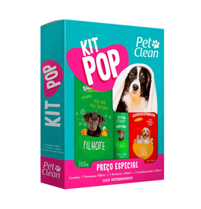 Kit Pop Pet Clean Shampoo, Condicionador e Perfume