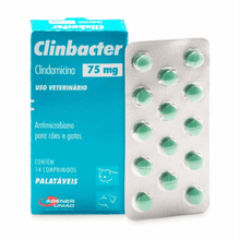 Carregar imagem no visualizador da galeria, Clinbacter 75mg para Cães e Gatos Agener União - 14 comprimidos