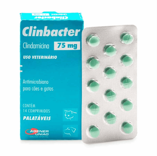 Clinbacter 75mg para Cães e Gatos Agener União - 14 comprimidos