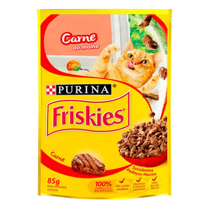 Ração Úmida Friskies Sachê Gatos Adultos Carne ao Molho - 85g