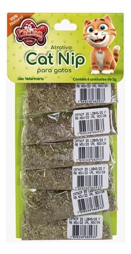 Cat Nip Erva Natural Atrativo Para Gatos - cartela com 6 sachês de 2g