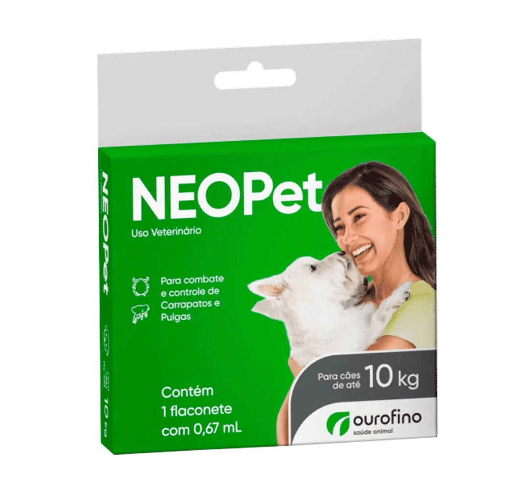 Antipulgas e Carrapatos Neopet Cães até 10kg 0,67 ml