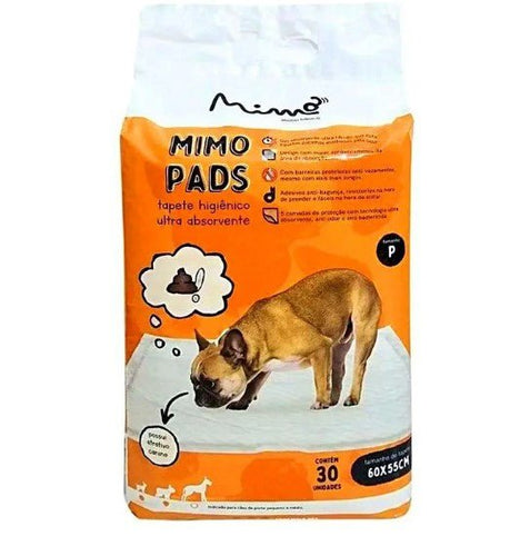 Tapete Higiênico Mimo Pads para Cães de Porte Pequeno 60x55cm - 30 unidades