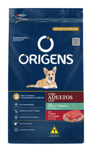 Ração Origens Cães Adultos Portes Mini E Pequeno Sabor Carne E Cereais - 15 kg