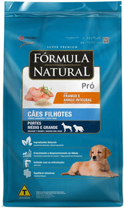 Ração Fórmula Natural Pró Super Premium Sabor Frango e Arroz Integral para Cães Filhotes Raças Médias e Grandes