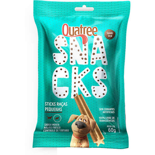 Petisco Dental Quatree Sticks Menta para Cães Raças Pequenas