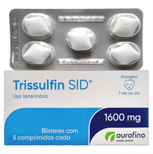 Carregar imagem no visualizador da galeria, Trissulfin SID 1600mg Blister 5 Comprimidos - Cartela Avulsa - Ourofino