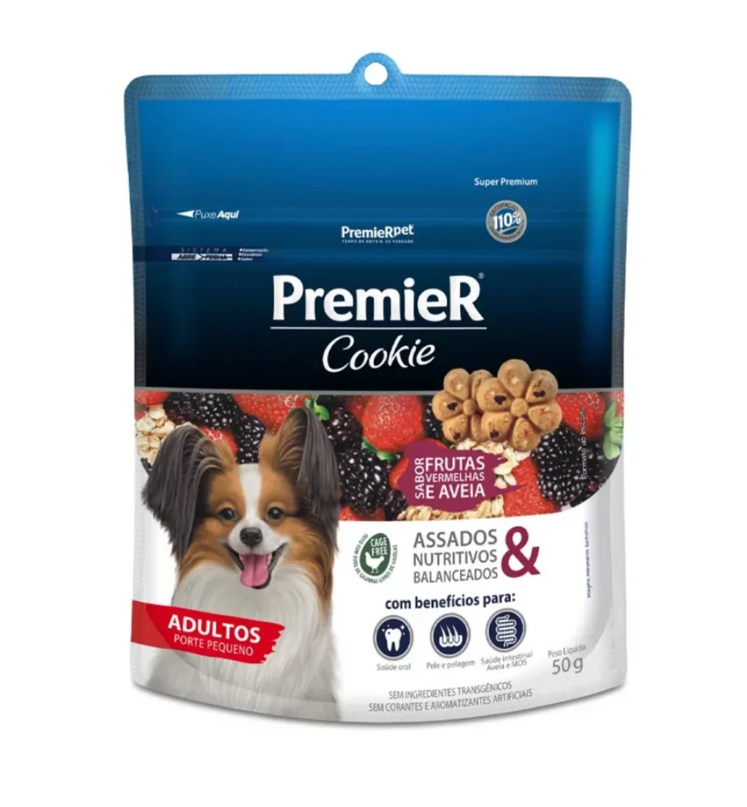 Biscoito PremieR Pet Cookie Frutas Vermelhas e Aveia para Cães Adultos 50g