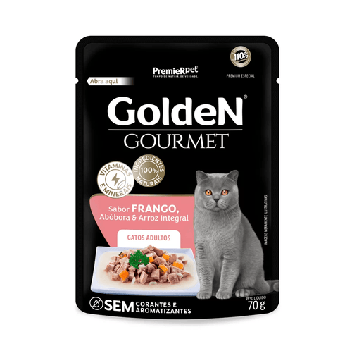 Ração Úmida Golden Gourmet para Gatos Adultos Sabor Frango 70g
