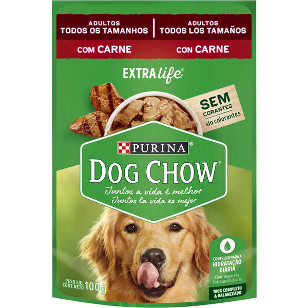 Ração Úmida Dog Chow Sachê Cães Adultos Carne 100g