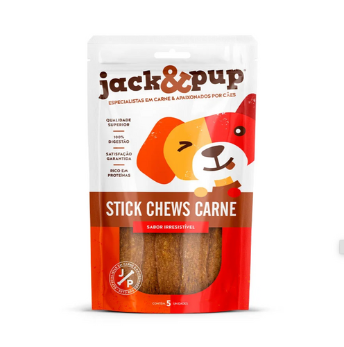 Petisco Jack&Pup Sticks Chews Carne para Cães