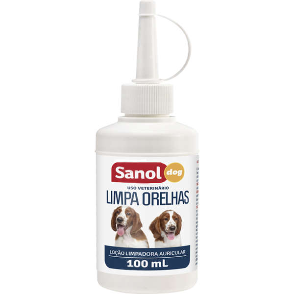 Limpa Orelhas Sanol Dog para Cães Limpador Auricular - 100ml
