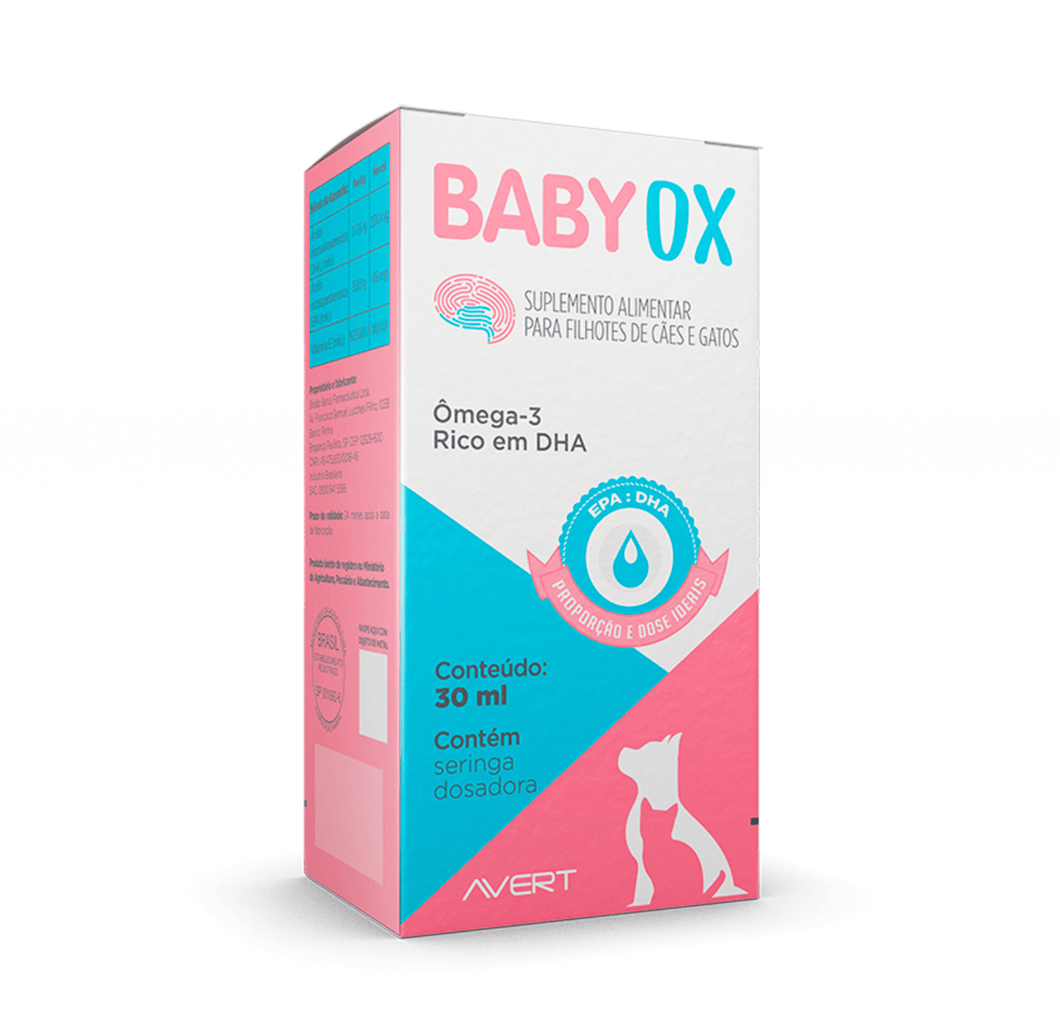 Suplemento Avert BabyOx para Cães e Gatos Filhotes 30ml