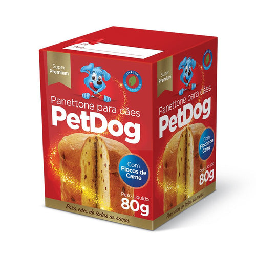 Panettone Pet Dog para Cães Sabor Carne - 80g